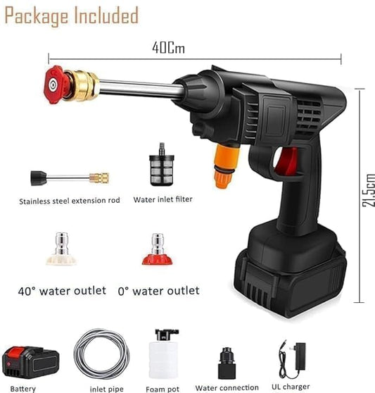 Cordless Portable Wireless Pressure Washer Gun 48V 12000mAh High Pressure Water Gun for Car Wash
