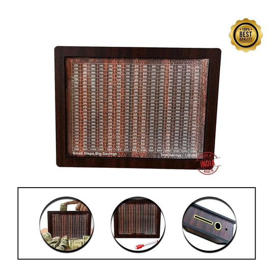 ā¹1,00,000 Money Saving Challenge Bank ā Wooden Savings Budgeting Gift for Adults