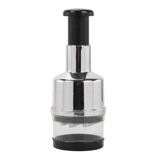 Silver Stainless Steel Onion & Garlic Hand Press Chopper